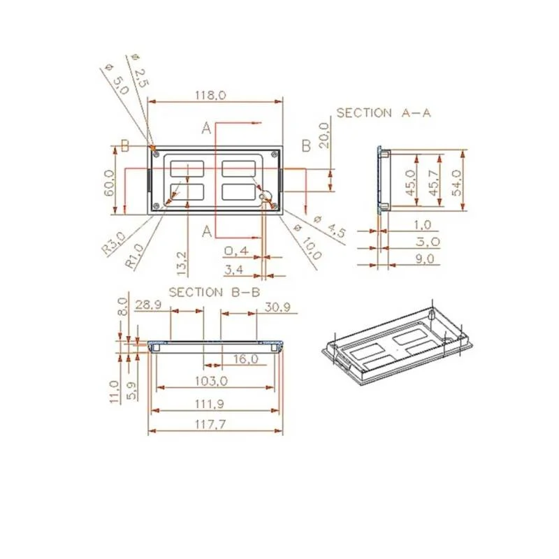 Габариты устройства