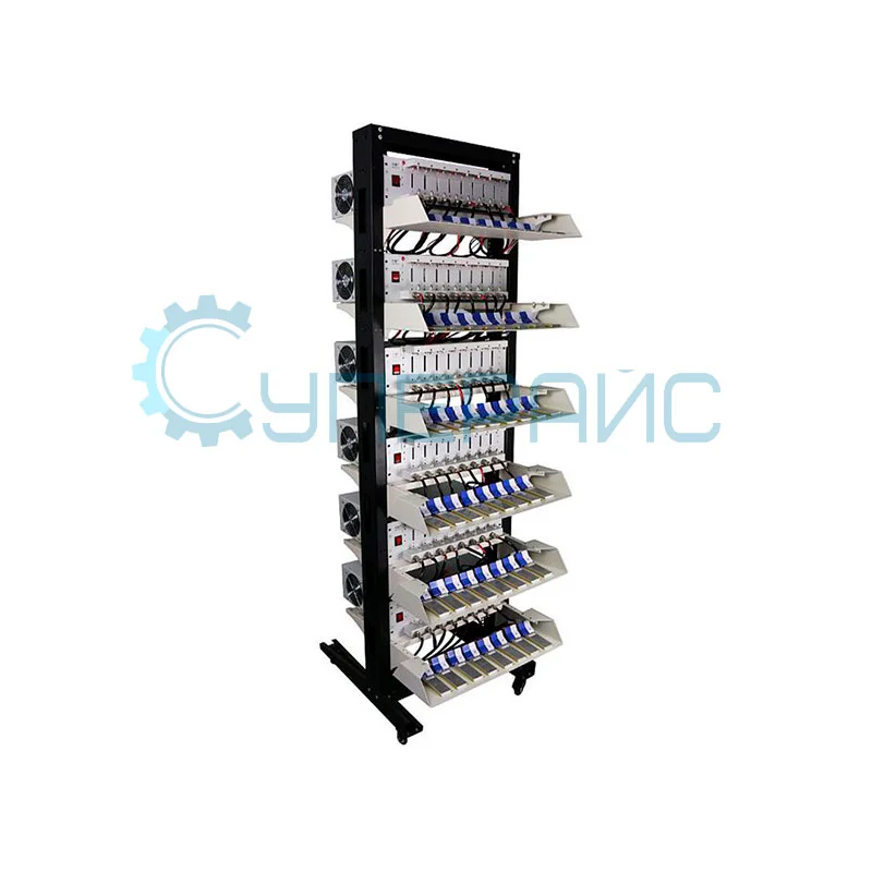 установочная стойка для монтажа электронных нагрузок ZKETECH EBC-X с лотками для батарей