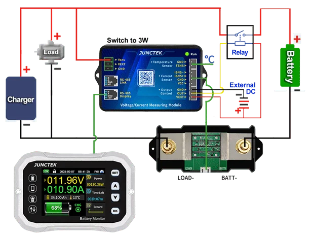 Подключение измерительной головки Juntek в цепь с помощью силового реле | Суперайс