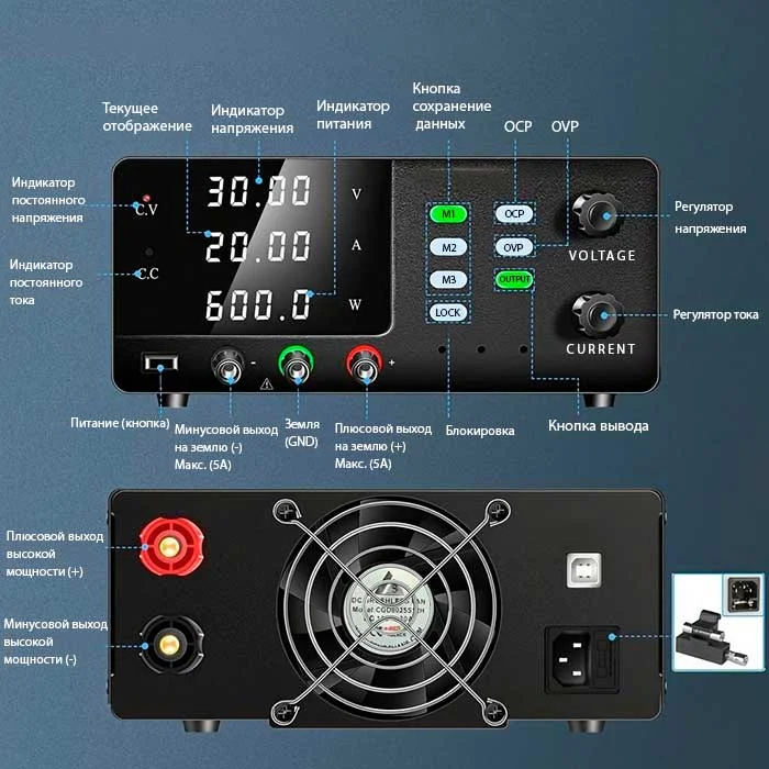 Блок питания KUAIQU R-SPS3020S-USB заказать с доставкой в магазине Суперайс