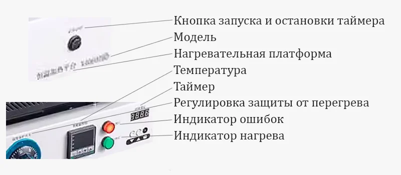 Интерфейс термостола на китайском языке