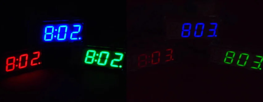 Автоматическое уменьшение интенсивности светодиода Часы-конструктор купить в Суперайс