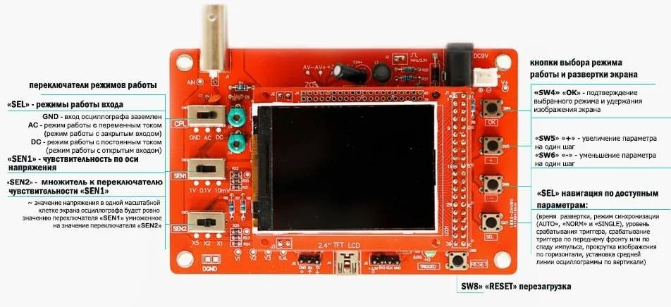 Осциллограф dso138 схема управления и калибровка