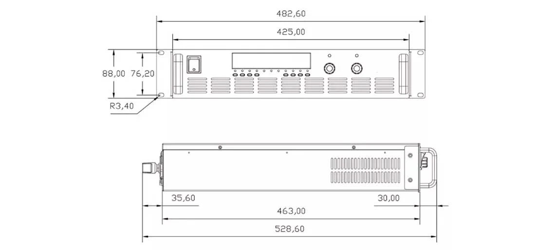 Размеры лабораторного блока питания LANYI HPS8017 высоковольтный блок питания LANYI HPS8017 купить