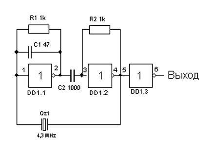 генератор на логических элементах схема