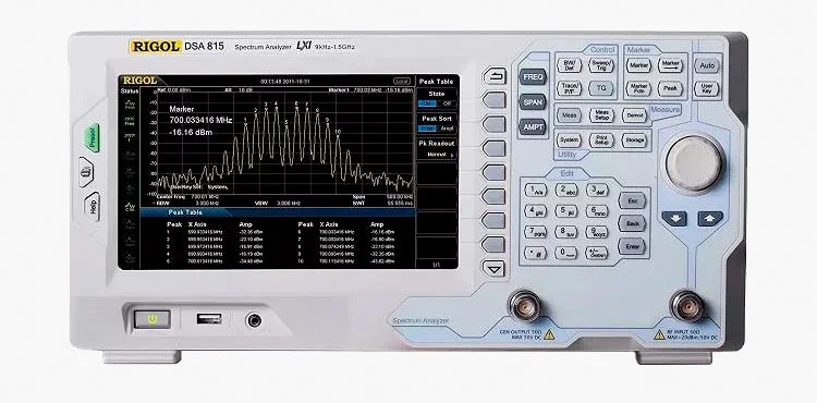 Передняя панель модели DSA815-TG Фото анализатор спектра Rigol