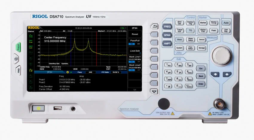 Фото анализатора спектра DSA710 Фото передней панели RIGOL DSA710