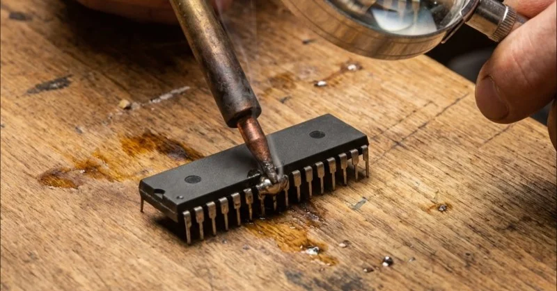 пайка с увеличением