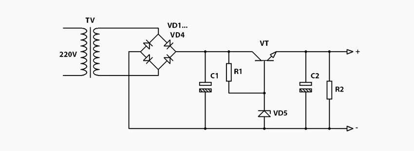 Линейный блок: схема простая схема линейного бп