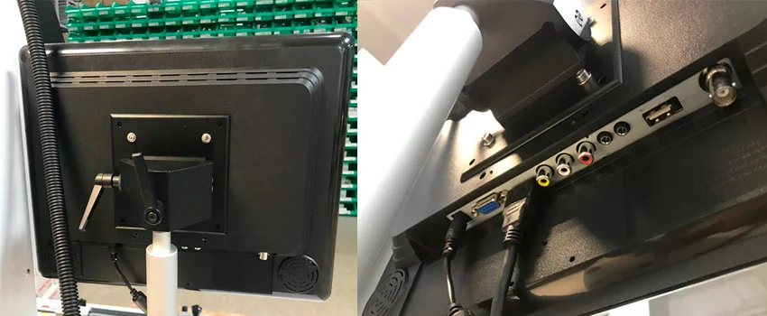 Фиксация и порты монитора с задней стороны