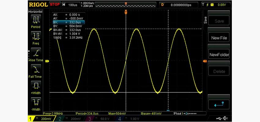 Изображение осциллографа