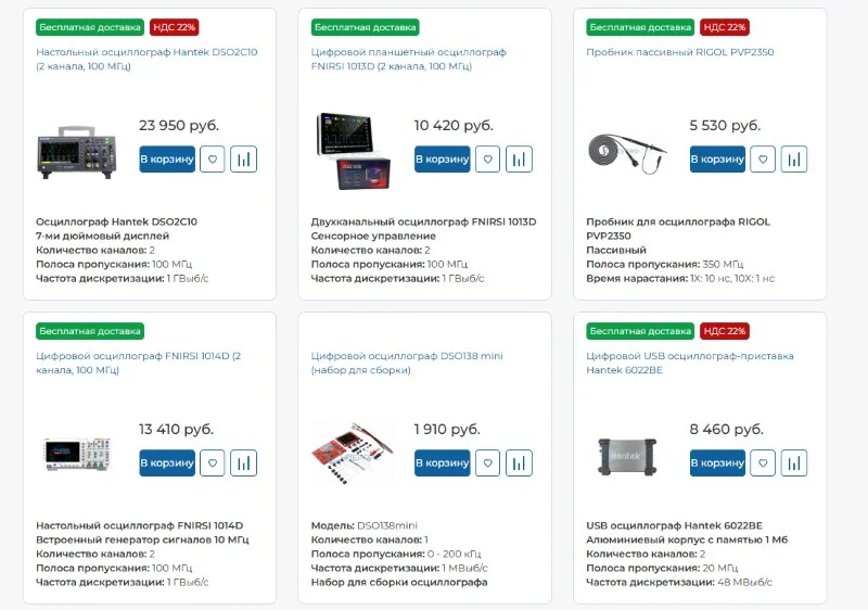 осциллографы купить с магазине суперайс