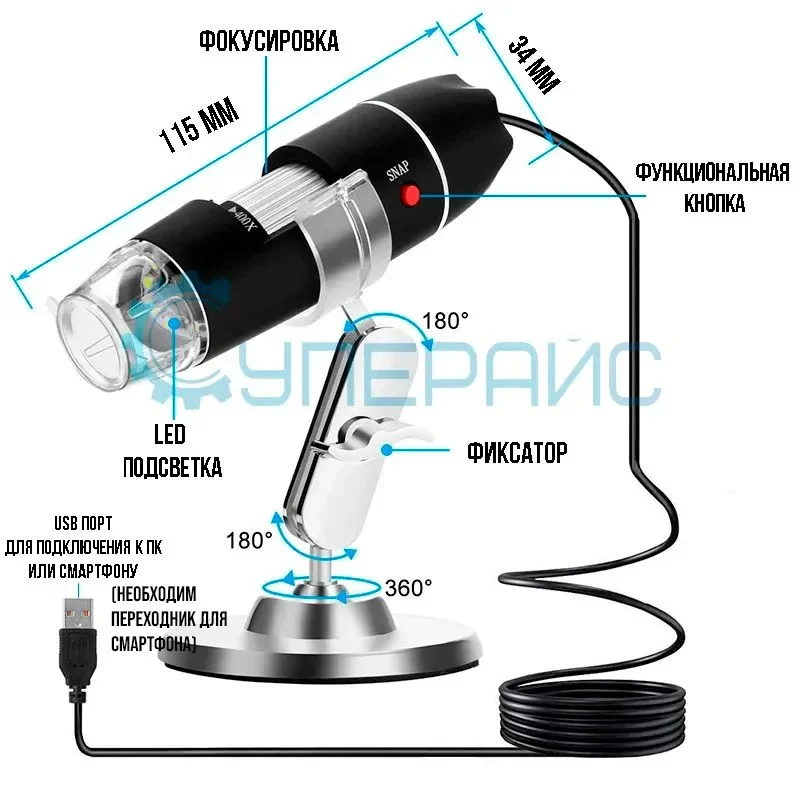 настольный микроскоп заказать в магазине Суперайс