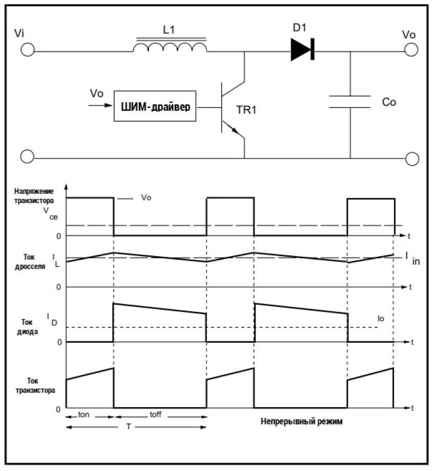 схема повышающего блока питания