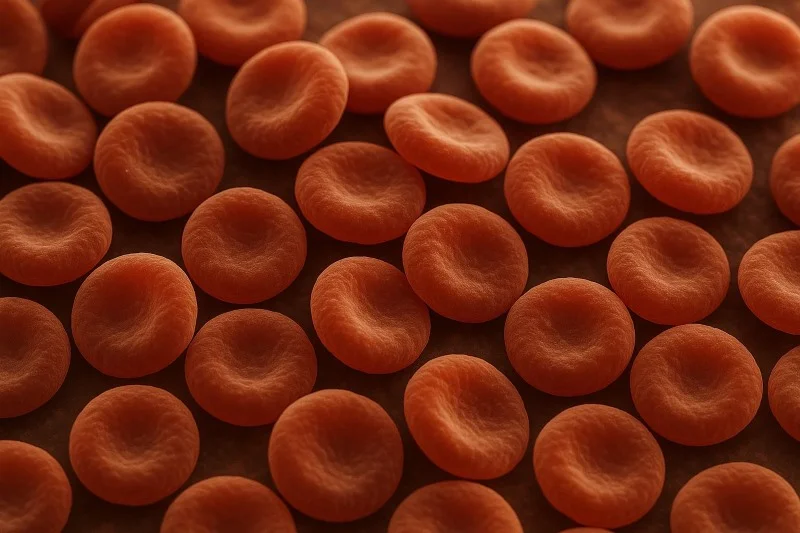 мазок крови под микроскопом