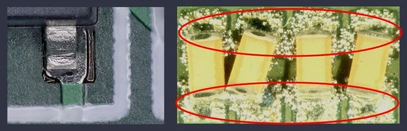 зернистое соединение на плате