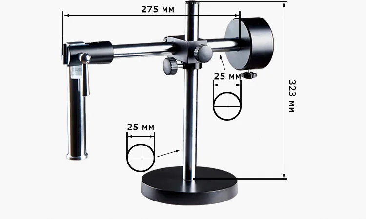 Стойка для микроскопа STL10 Габариты держателя Dagong STL10