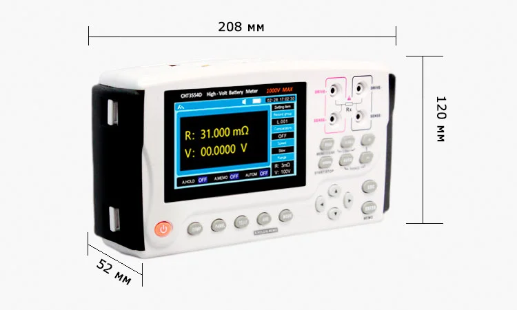 Тестер АКБ портативный Габариты тестера батарей и аккумуляторов Hopetech CHT3554