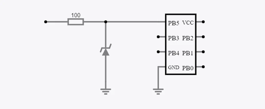 схема микроконтроллера с защитой