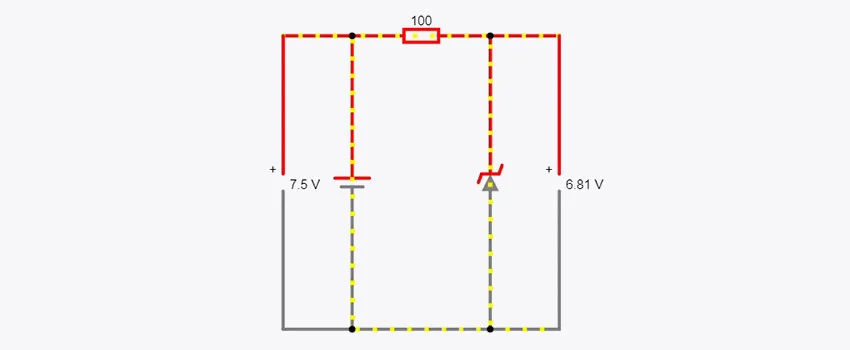 подаваемое напряжение равно 7,5 вольт