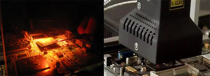 Пайка платы на платформе PUHUI T-890 Настольная станция для пайки PUHUI T-890 купить в Суперайс