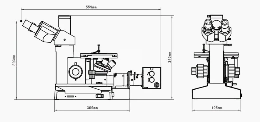 Размеры микроскопа BETICAL CR15-U510