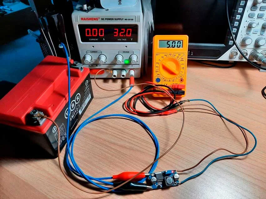 Тестирование преобразователя напряжения LM2596S преобразователь напряжения тест