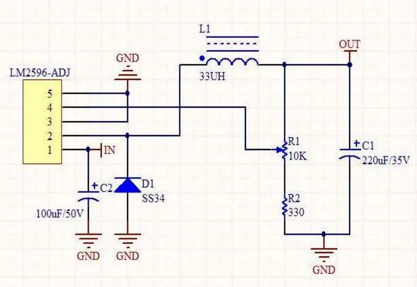 lm2596s схема модуля