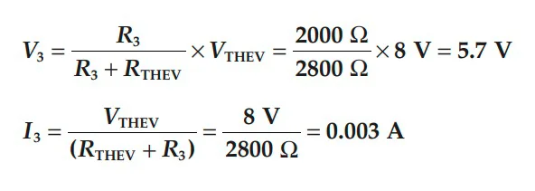 Расчёт V3 и I3 через эквивалент Тевенена Расчёт напряжения и тока на нагрузке через Тевенена