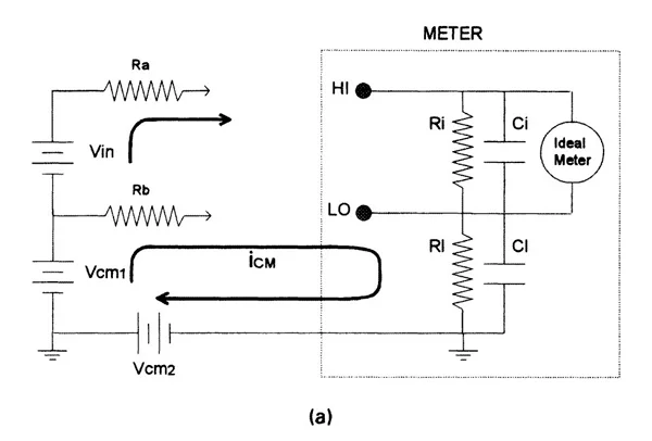 Схема делителя напряжения для синфазных помех