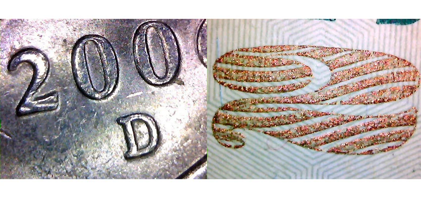 Увеличение монет с помощью микроскопа микроскоп Supereyes B005 купить в Суперайс