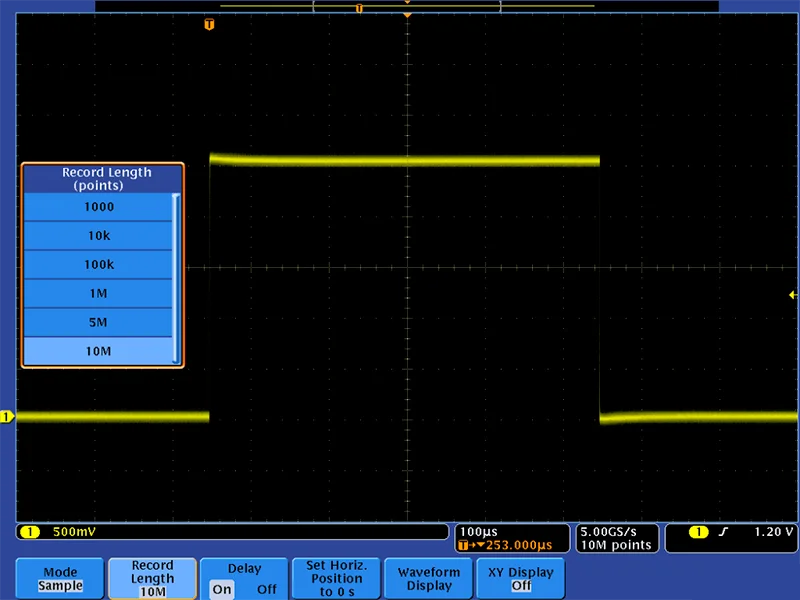 Осциллограмма в 10 миллионов точек