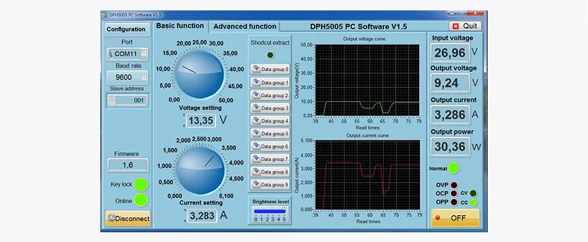 Программное обеспечение стабилизатора напряжения DPH5005