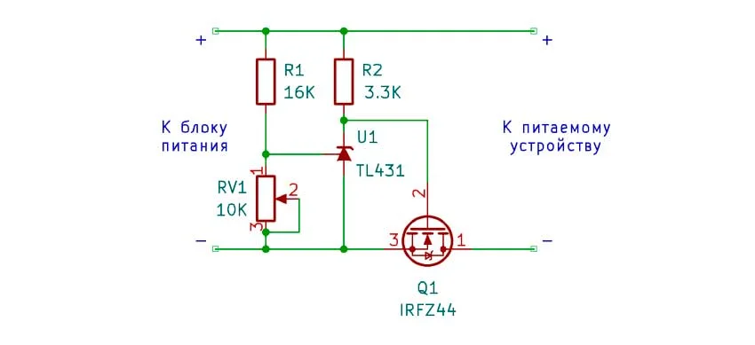 схема защиты от перенапряжения