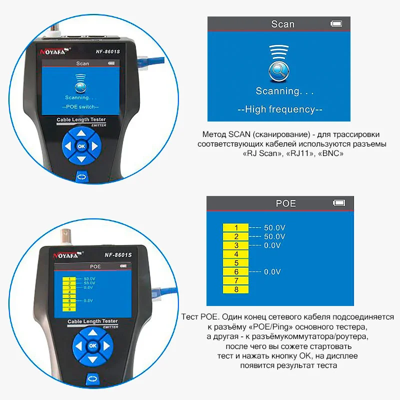 кабель-тестер Noyafa NF-8601S