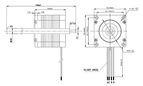 Шаговый двигатель UMot 57HS7407T в Суперайс