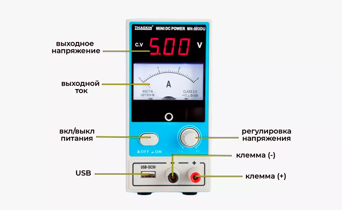 Интерфейс источника питания ZHAOXIN MN-503DU миниатюрный блок питания