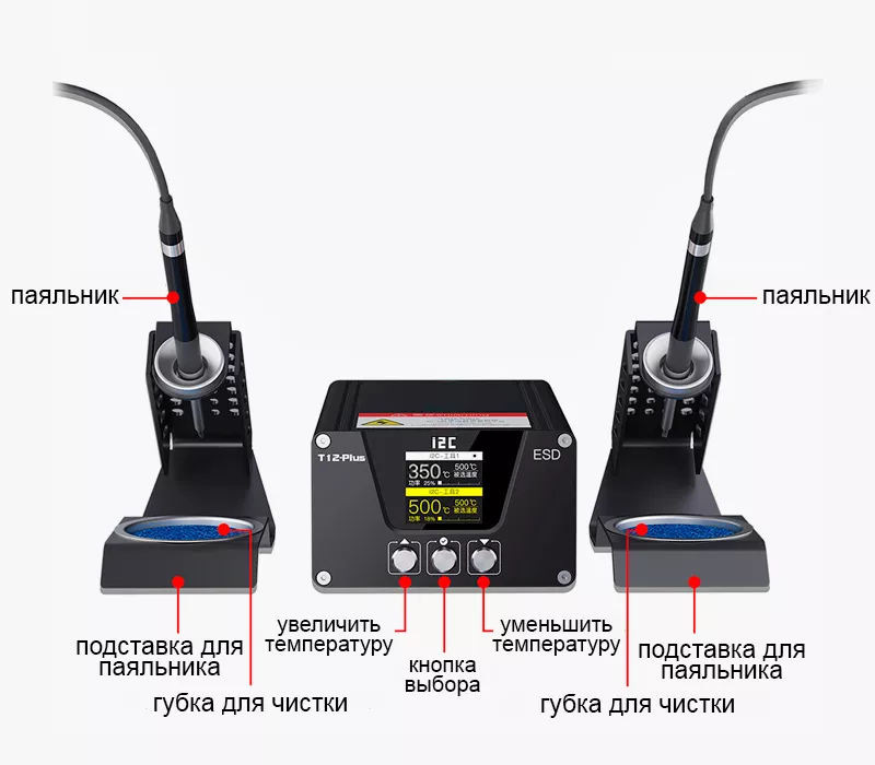обозначения паяльной станции i2C T12-Plus i2C T12-Plus паяльная станция купить недорого