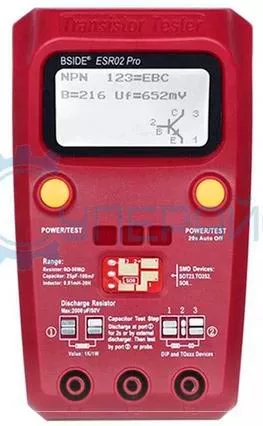 Внешний вид портативного тестера SMD компонентов BSIDE ESR02 PRO измерители LCR заказать в магазине суперайс с доставкой по россии