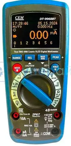 Внешний вид мультиметра среднего класса DT-9968BT с Bluetooth универсальный мультиметр DT-9968BT заказать в магазине суперайс