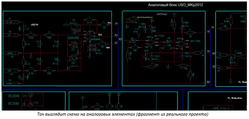 схема на аналоговых элементах аналоговый блок схема