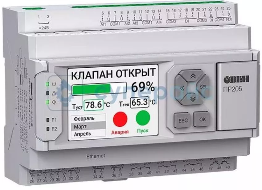 вид передней панели Овен ПР205 заказать модуль логический Овен ПР205
