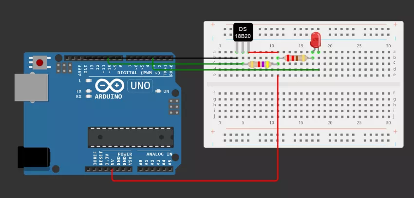 модель термометра симулятор с arduino