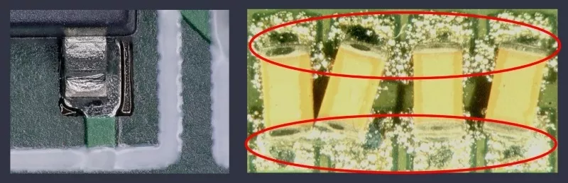 зернистое соединение на плате