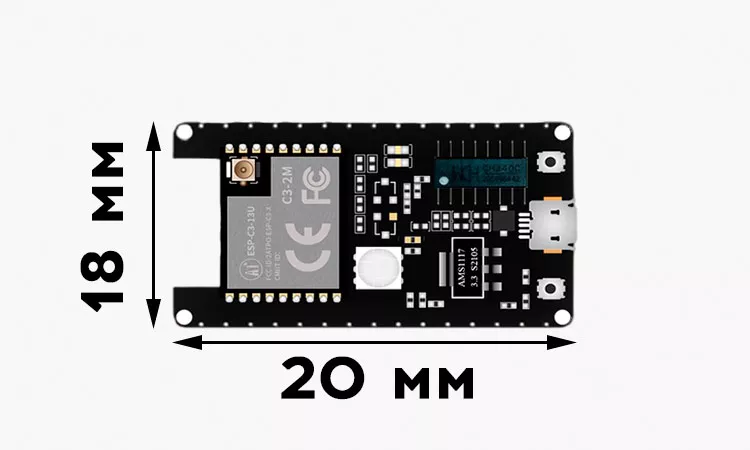 Плата NodeMCU с процессором ESP C3 13U ESP32, ESP32-C3, ESPC3, ESP32-C13U, Kit с чипом C3-2M