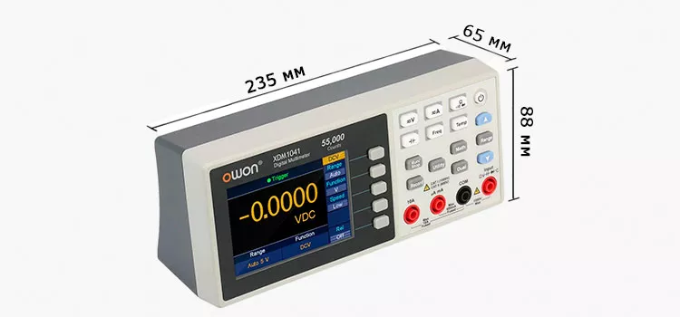 Габариты мультиметра OWON XDM1041 Размеры настольного измерительного оборудования XDM1041
