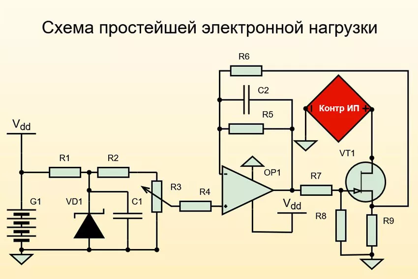 Схема простейшего нагрузочного тестера электрическая схема нагрузчика, схема тестера электрической нагрузки