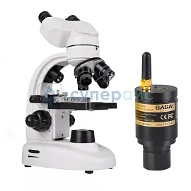 Бинокулярный микроскоп SAGA XSP-003 с камерой 2 Мп, WI-FI интерфейсом фото