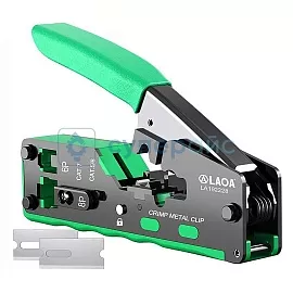 Инструмент для обжима сетевых кабелей LAOA LA8192228 с двумя сменными лезвиями фото