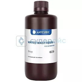Светоотверждаемая смола Anycubic Water Wash Resin+, серая, 1 кг фото